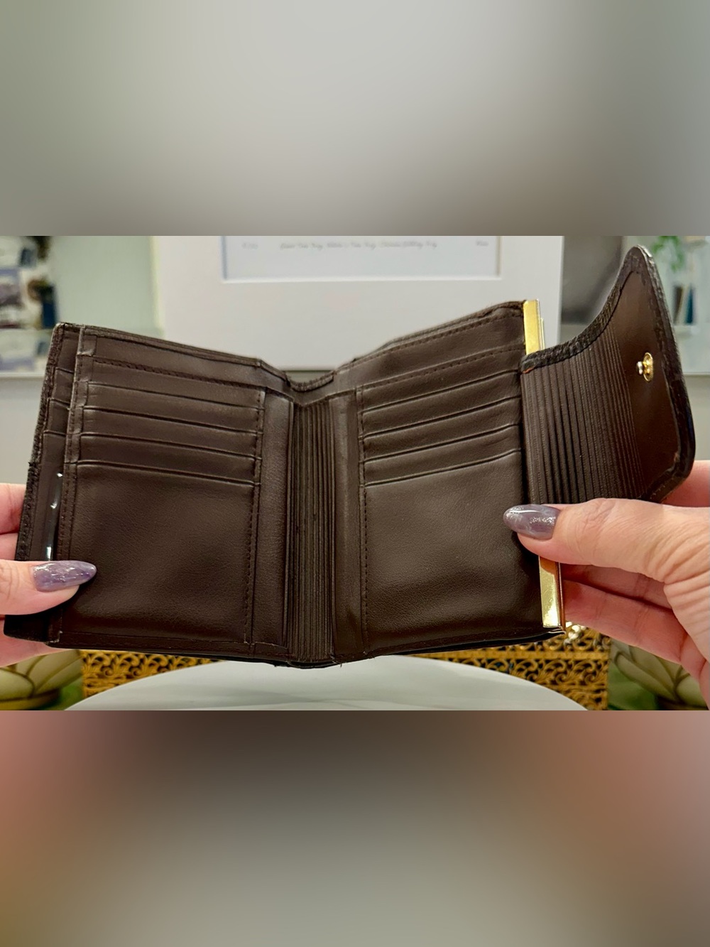 VTG Buxton Leather Wallet w/ Kiss-Lock Coin Purse - VGVC - Picture 13 of 17